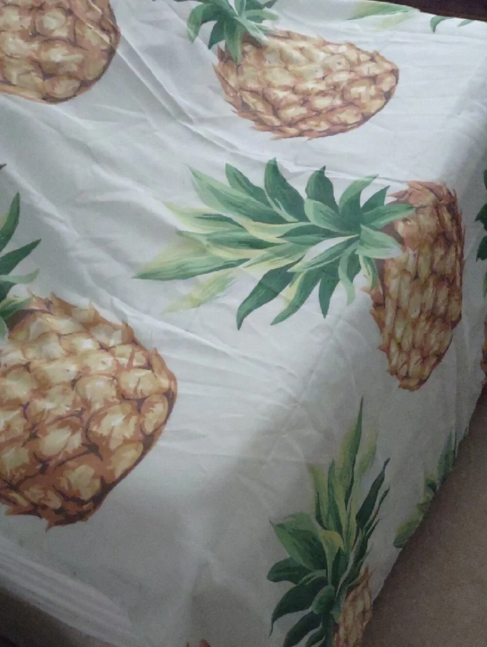 Pineapple Large Print Shower Curtain - Tropical Home Accent